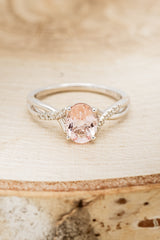 "ROSLYN" - OVAL MORGANITE ENGAGEMENT RING WITH DIAMOND ACCENTS - READY TO SHIP