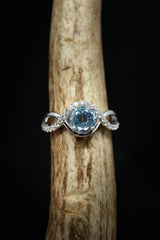 ROUND CUT AQUAMARINE ENGAGEMENT RING WITH DIAMOND ACCENTS & TRACER-6