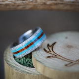 "CANYON" - ANTLER, TURQUOISE & IRONWOOD WEDDING BAND - READY TO SHIP-2