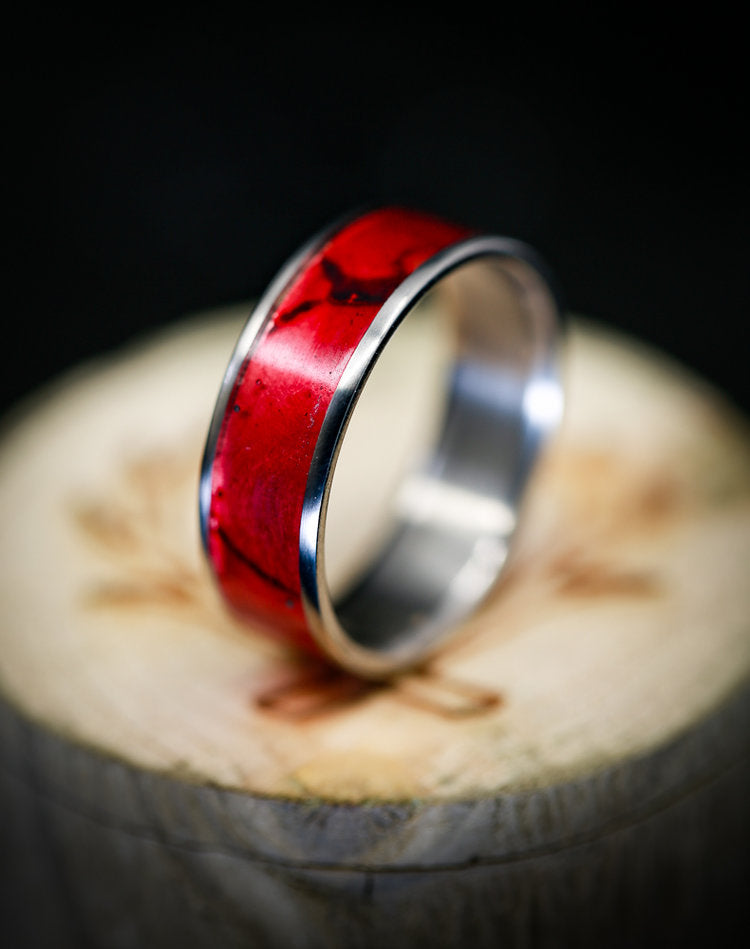 "RAINIER" - RED PATINA COPPER WEDDING BAND-5