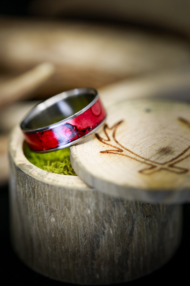 "RAINIER" - RED PATINA COPPER WEDDING BAND-8