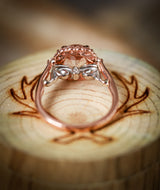 "OPHELIA" IN MORGANITE & TWO-TONE 14K GOLD ENGAGEMENT RING (available in 14K white, yellow & rose gold) - Staghead Designs - Antler Rings By Staghead Designs