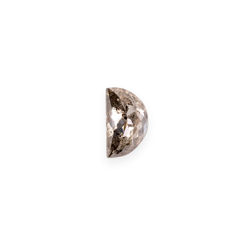 0.65ct 6.57x3.84mm HALF MOON DOUBLE CUT SALT & PEPPER DIAMOND-2