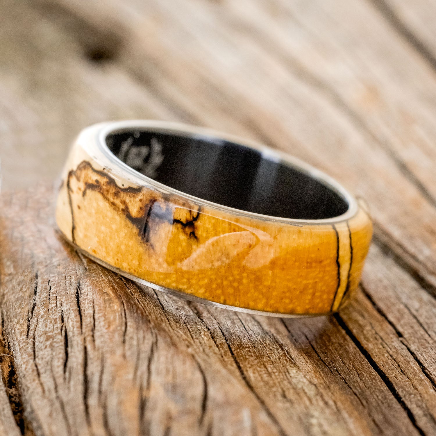 "HAVEN" - SPALTED MAPLE WEDDING RING-8