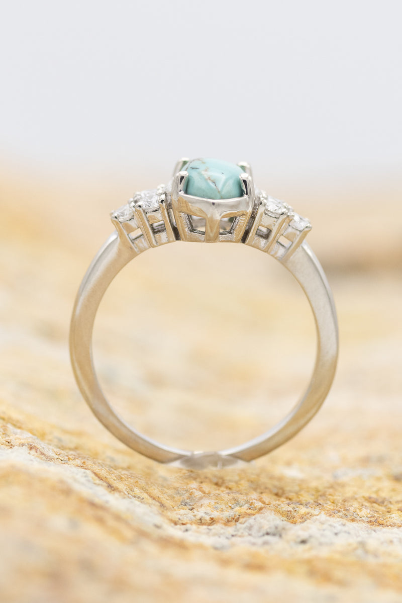 RAYA RING GUARD - TURQUOISE RING GUARD WITH DIAMOND ACCENTS – Staghead  Designs