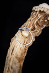 PEAR-SHAPED WHITE SAPPHIRE ENGAGEMENT RING WITH DIAMOND ACCENTS