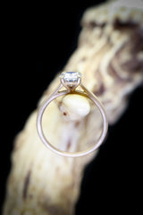 14K GOLD MATTE FINISH SOLITAIRE WITH 1CT MOISSANITE CENTER STONE & TWISTED STACKER (available in 14K rose, white or yellow gold) - Staghead Designs - Antler Rings By Staghead Designs