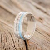 "COSMO" - ANTLER & TURQUOISE WEDDING BAND - READY TO SHIP-4