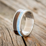 "RAPTOR" - TURQUOISE & IRONWOOD WEDDING BAND - READY TO SHIP-1