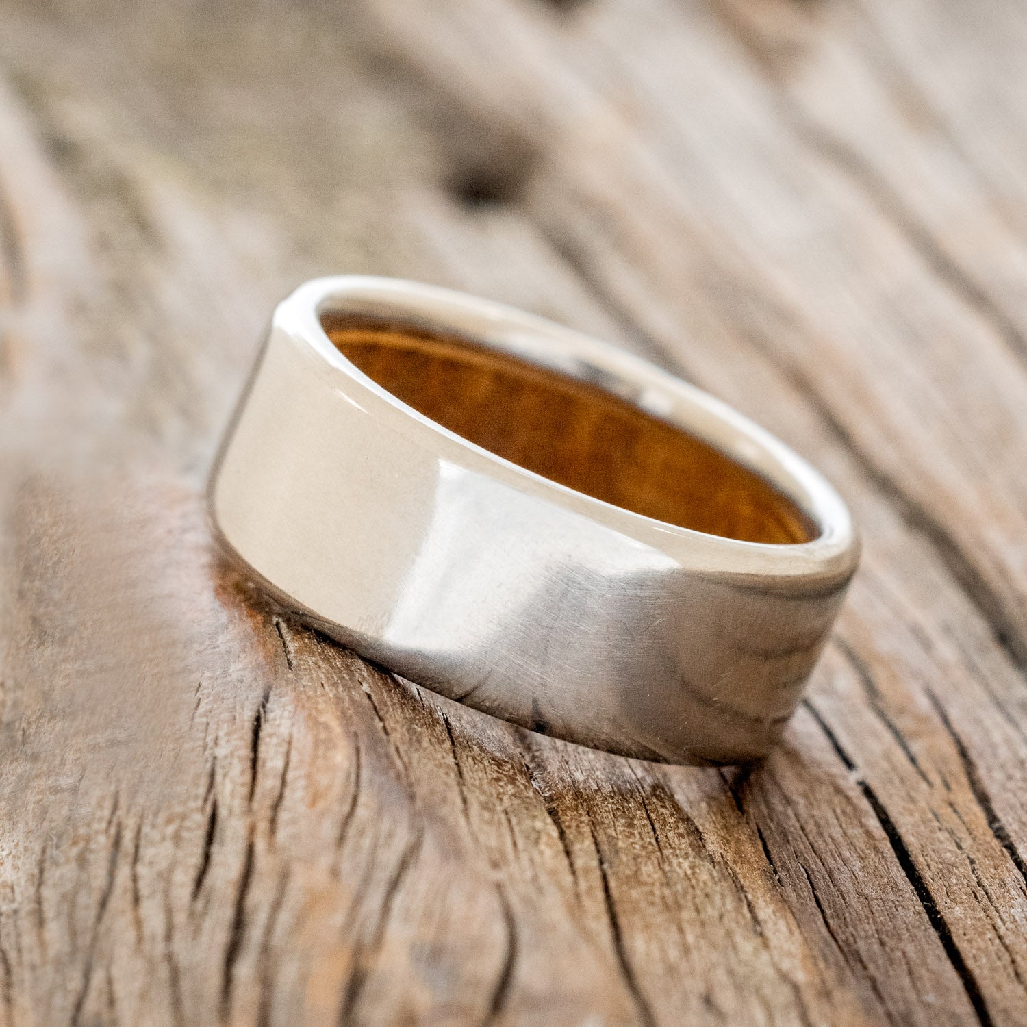 WHISKEY BARREL LINED WEDDING BAND-5