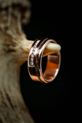 PATINA COPPER WEDDING RING WITH DIAMONDS