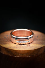 PATINA COPPER WEDDING RING WITH DIAMONDS