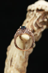 "RELICA" - OVAL LAB-GROWN ALEXANDRITE ENGAGEMENT RING WITH DIAMOND ACCENTS