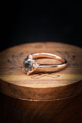 14K Gold Engagement Ring With Salt & Pepper Center Diamond With Diamond Accents - Staghead Designs