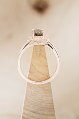 side view of Smoky Quartz Women's Engagement Ring with Diamond Accents
