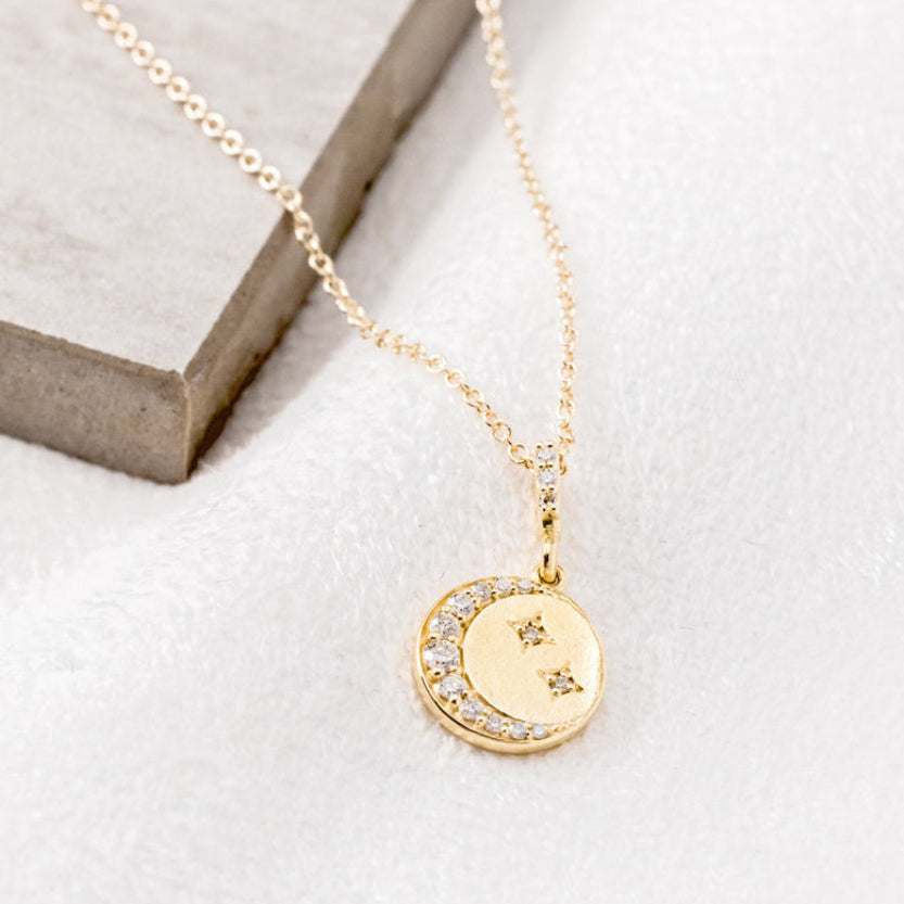 DIAMOND CRESCENT MOON CHAIN NECKLACE-2