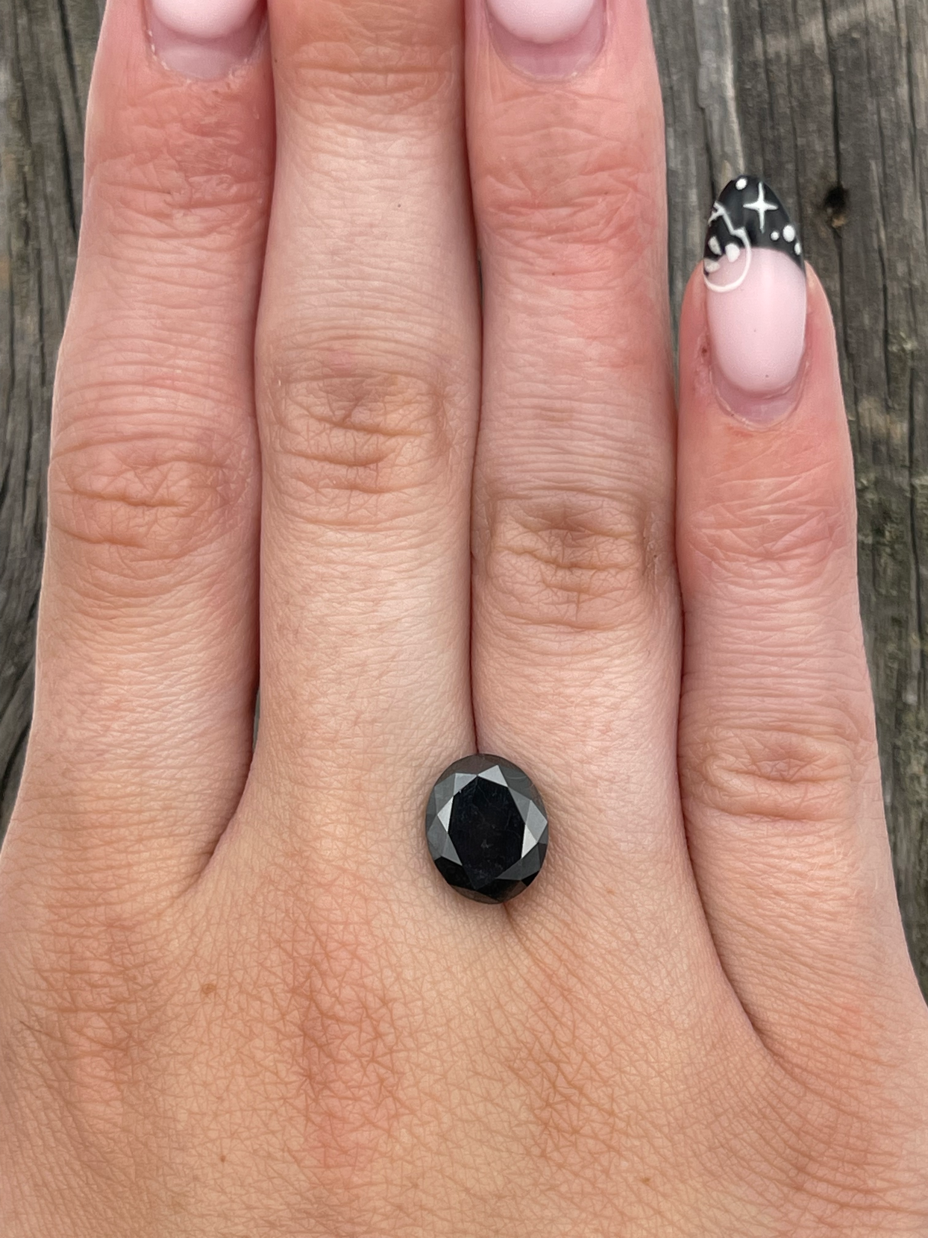 "AYA" - OVAL DOUBLE CUT SALT & PEPPER DIAMOND-7