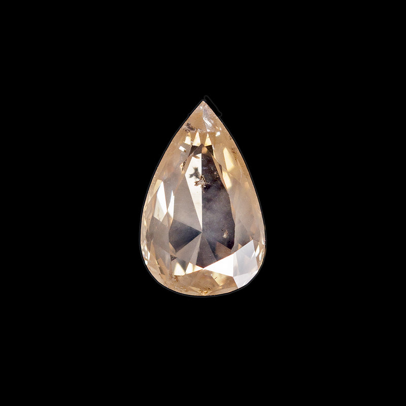"ARBANE" - PEAR-SHAPED CHAMPAGNE SALT & PEPPER DIAMOND