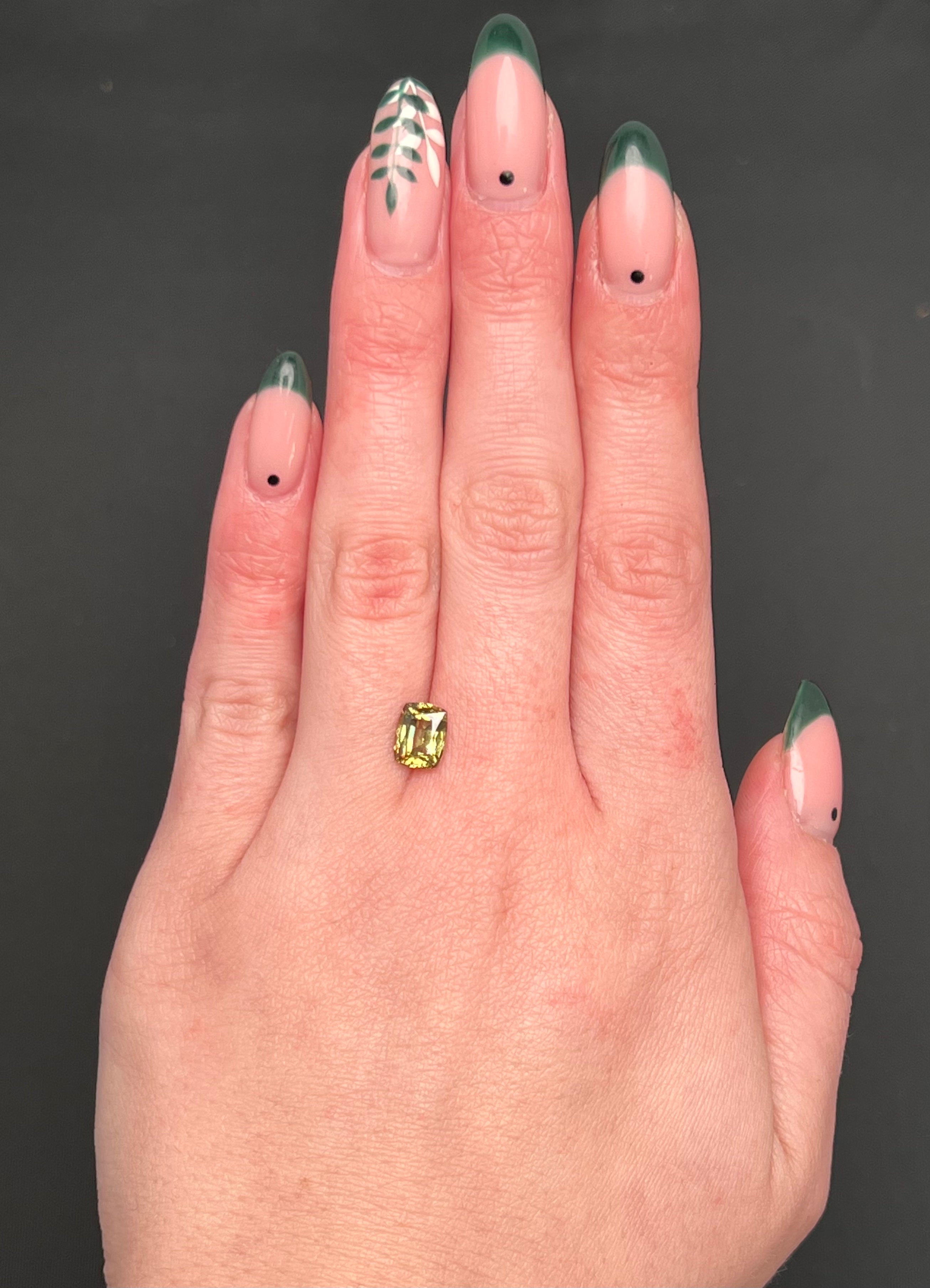 "AYLA" - EMERALD CUT DEMANTOID GARNET-7