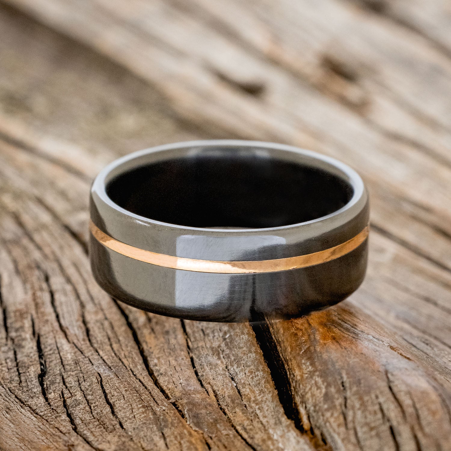 14K GOLD INLAY WEDDING RING-3