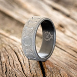 "LUNAR" - MOON PHASE WEDDING BAND WITH SANDBLASTED FINISH-4