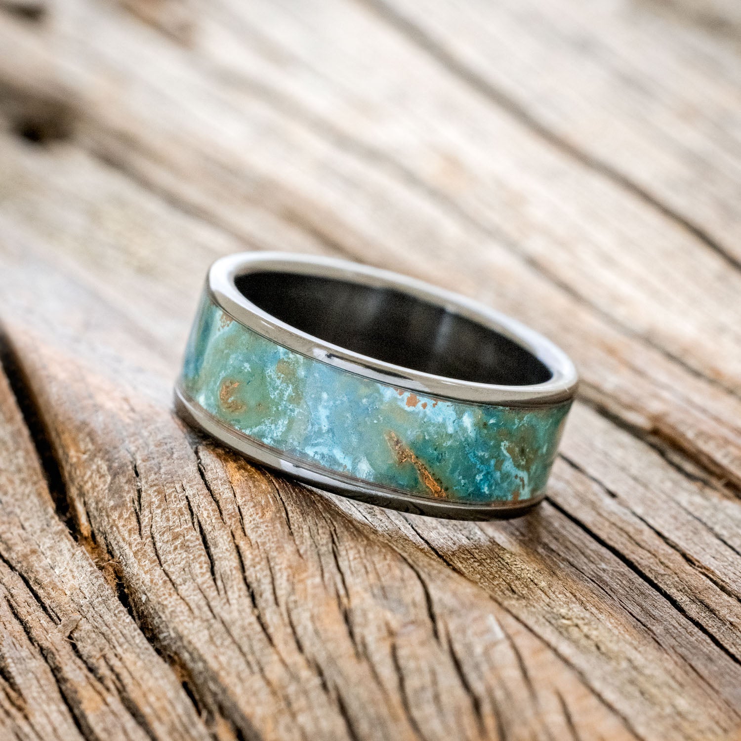 "RAINIER" - PATINA COPPER WEDDING BAND-2