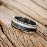 "RAPTOR" -DIAMOND DUST & WENGE WOOD WEDDING BAND-2