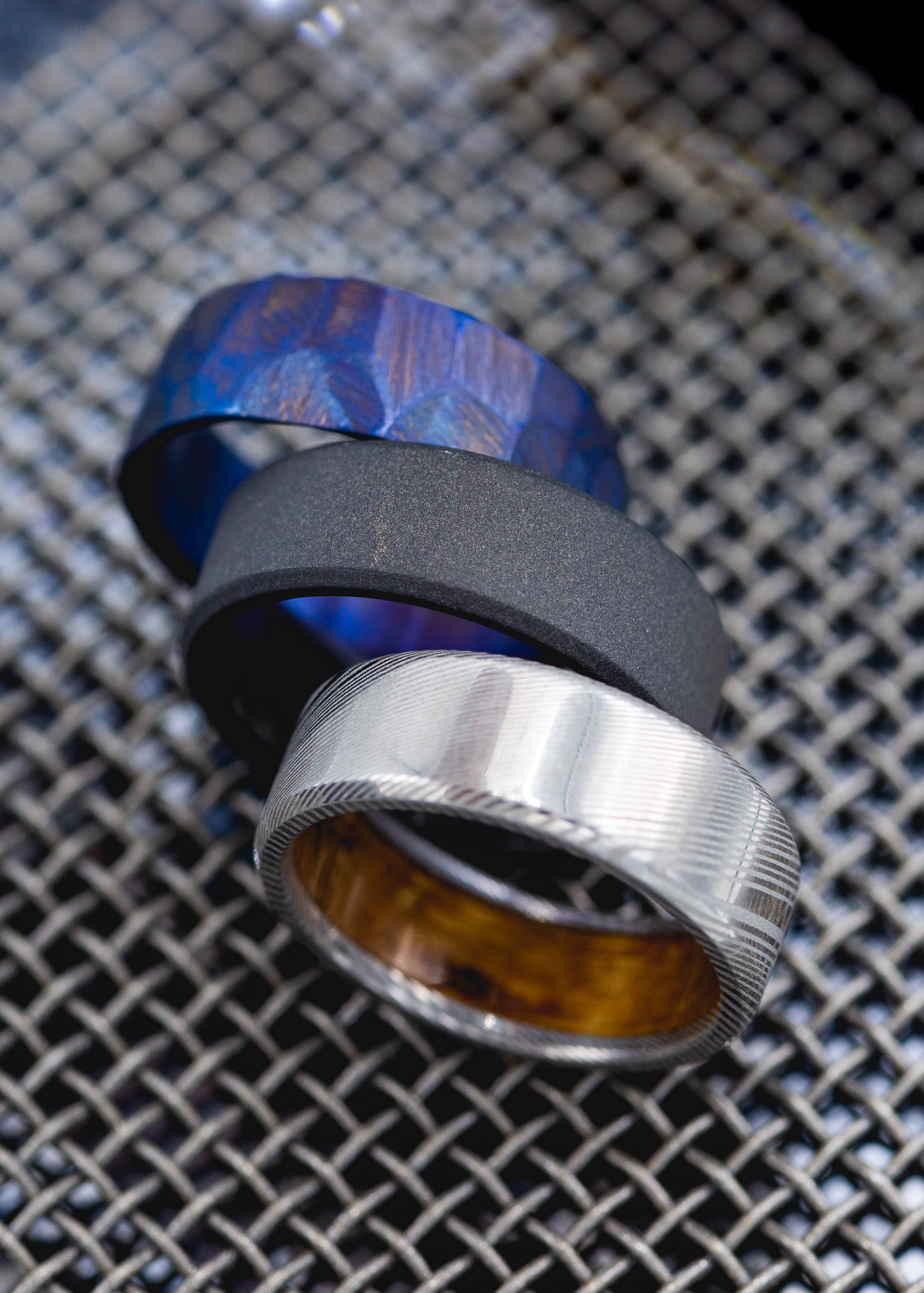 FIRE-TREATED & SEASCAPED TITANIUM RING - READY TO SHIP-6