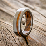 "VERTIGO" - IRONWOOD LINING & INLAY WEDDING BAND - READY TO SHIP-10