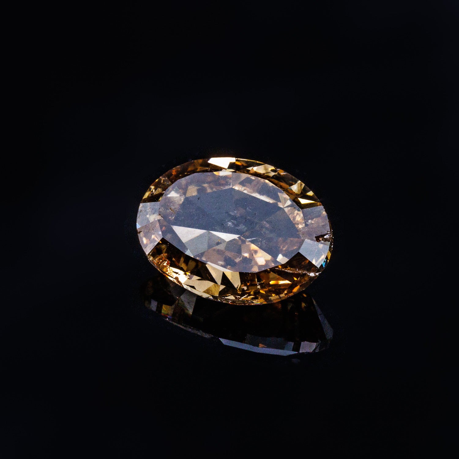 "BOUZY" - OVAL DOUBLE CUT CHAMPAGNE SALT & PEPPER DIAMOND-6