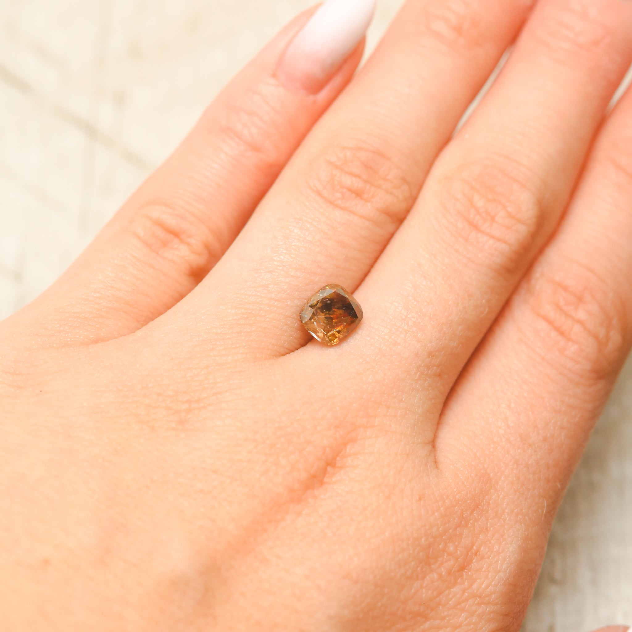 "CATTIER" - CUSHION CUT CHAMPAGNE DIAMOND-7