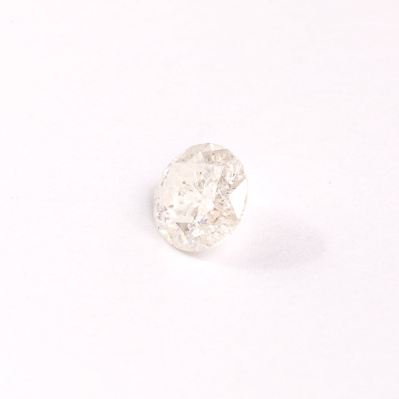 "CLAUDINE" - ROUND BRILLIANT CUT FANCY WHITE DIAMOND-3