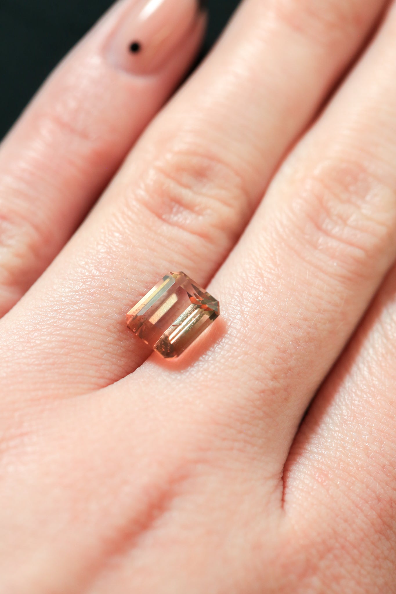 "SERENITY" - EMERALD CUT BI-COLOR TOURMALINE-8