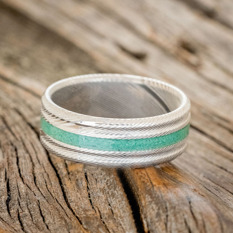 "AUSTIN" - MALACHITE WEDDING BAND - READY TO SHIP-6