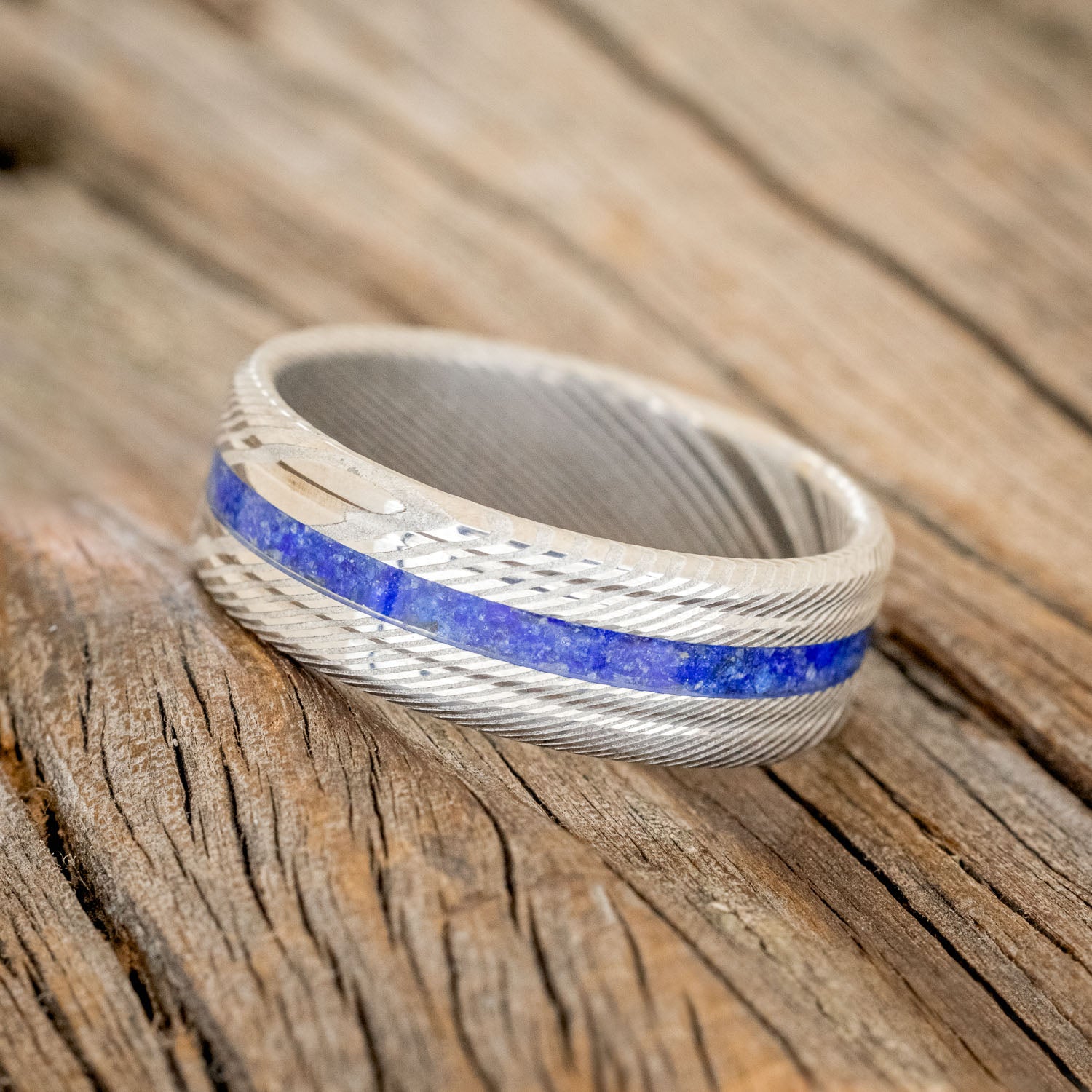 "AUSTIN" - LAPIS LAZULI WEDDING RING-2