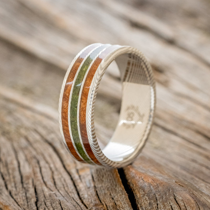 "RIO" - REDWOOD & MOSS WEDDING BAND-4