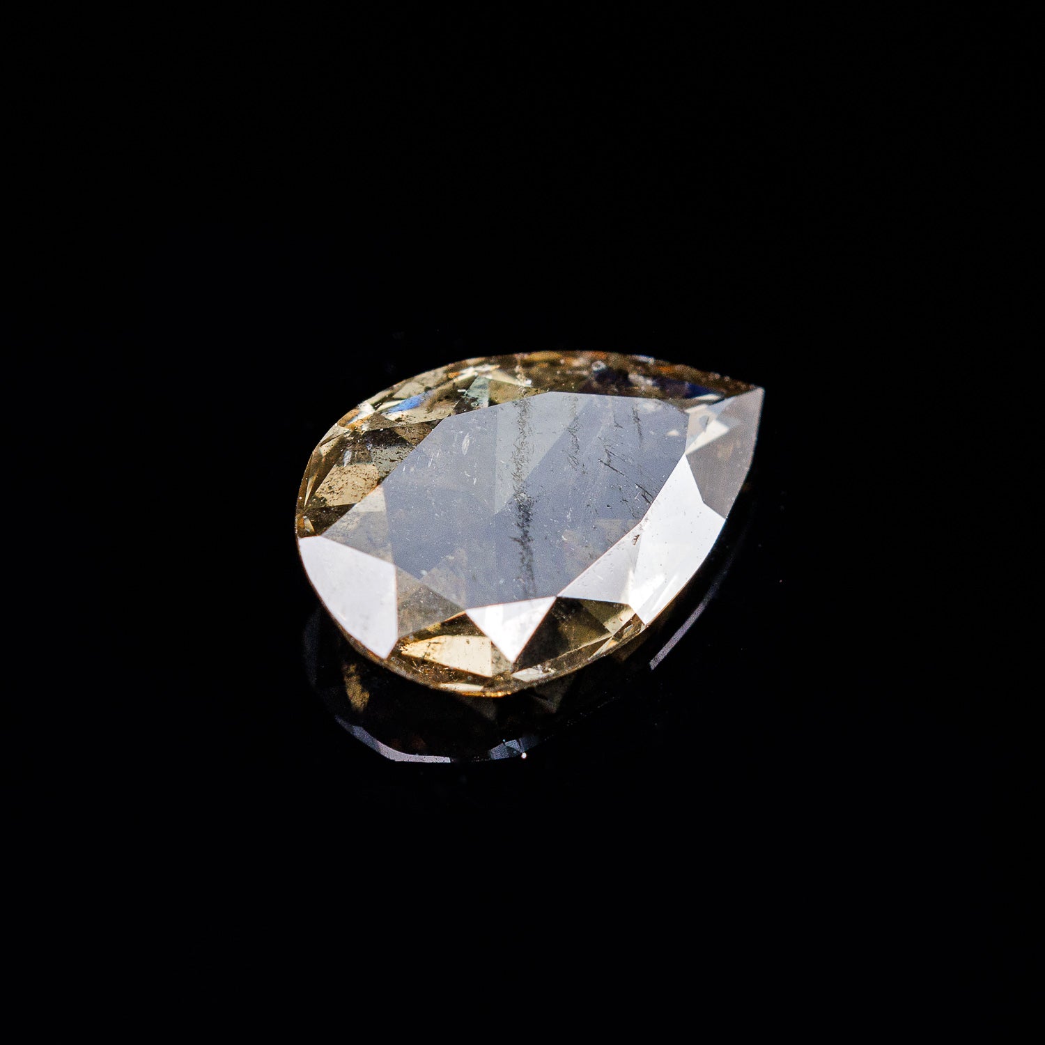 "DE LA MARNE" - PEAR DOUBLE CUT CHAMPAGNE SALT & PEPPER DIAMOND-7