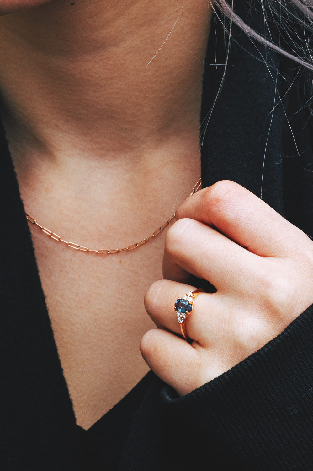 "FOXY" - 14K GOLD PAPERCLIP CHAIN NECKLACE-3