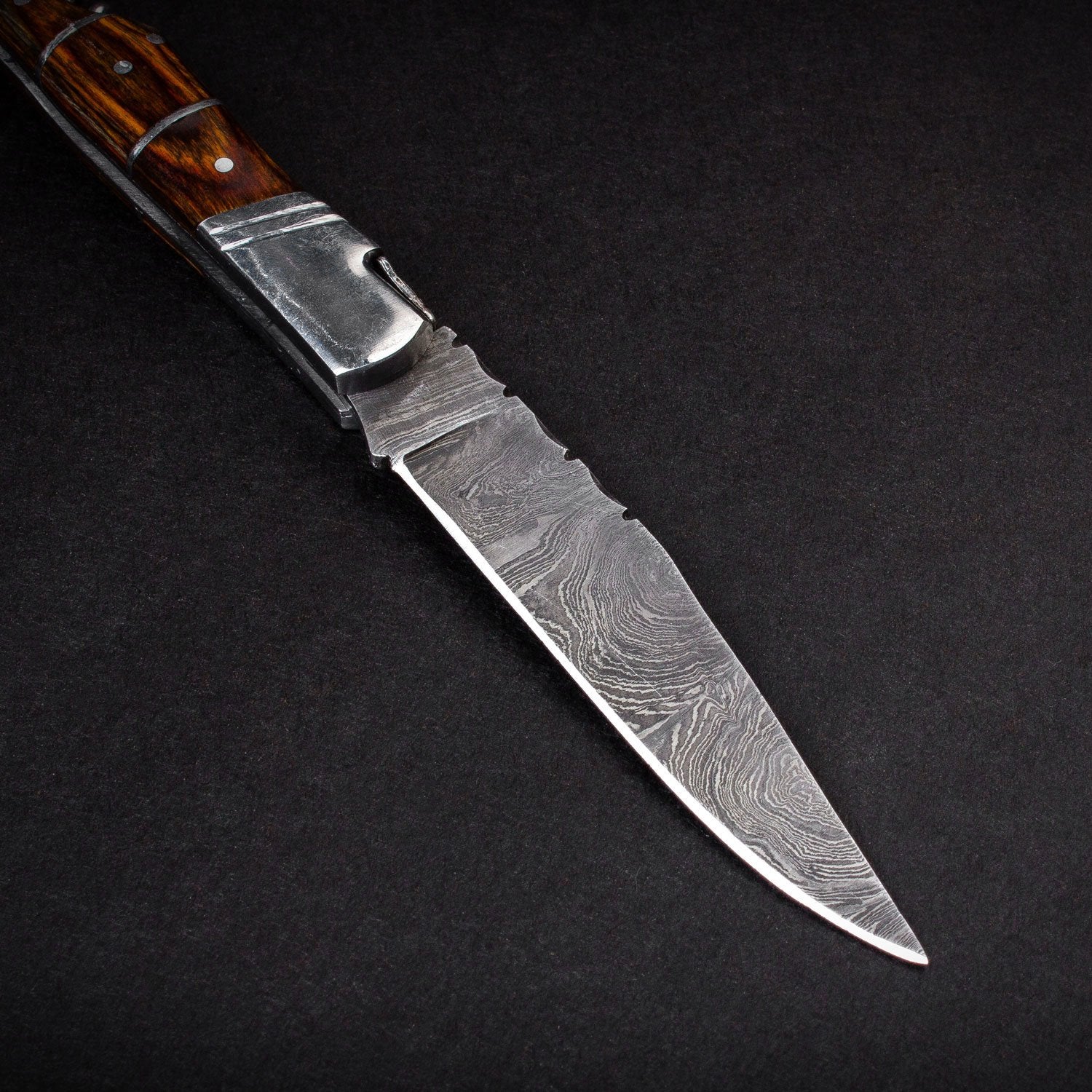 "RHONE RANGERS" - HANDMADE DAMASCUS STEEL FOLDING KNIFE WITH WINE CORKSCREW by Forseti Steel™-7