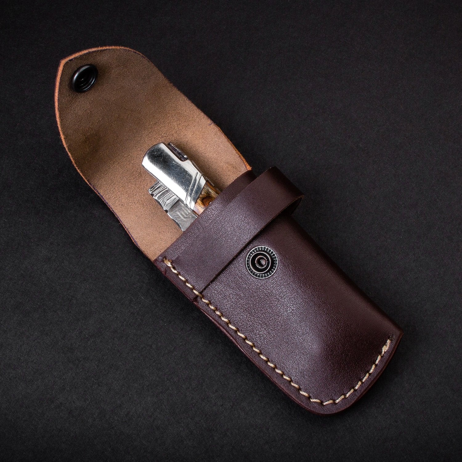 "RHONE RANGERS" - HANDMADE DAMASCUS STEEL FOLDING KNIFE WITH WINE CORKSCREW by Forseti Steel™-14