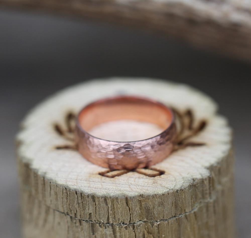 DOMED PROFILE WEDDING BAND WITH HAMMERED FINISH-16