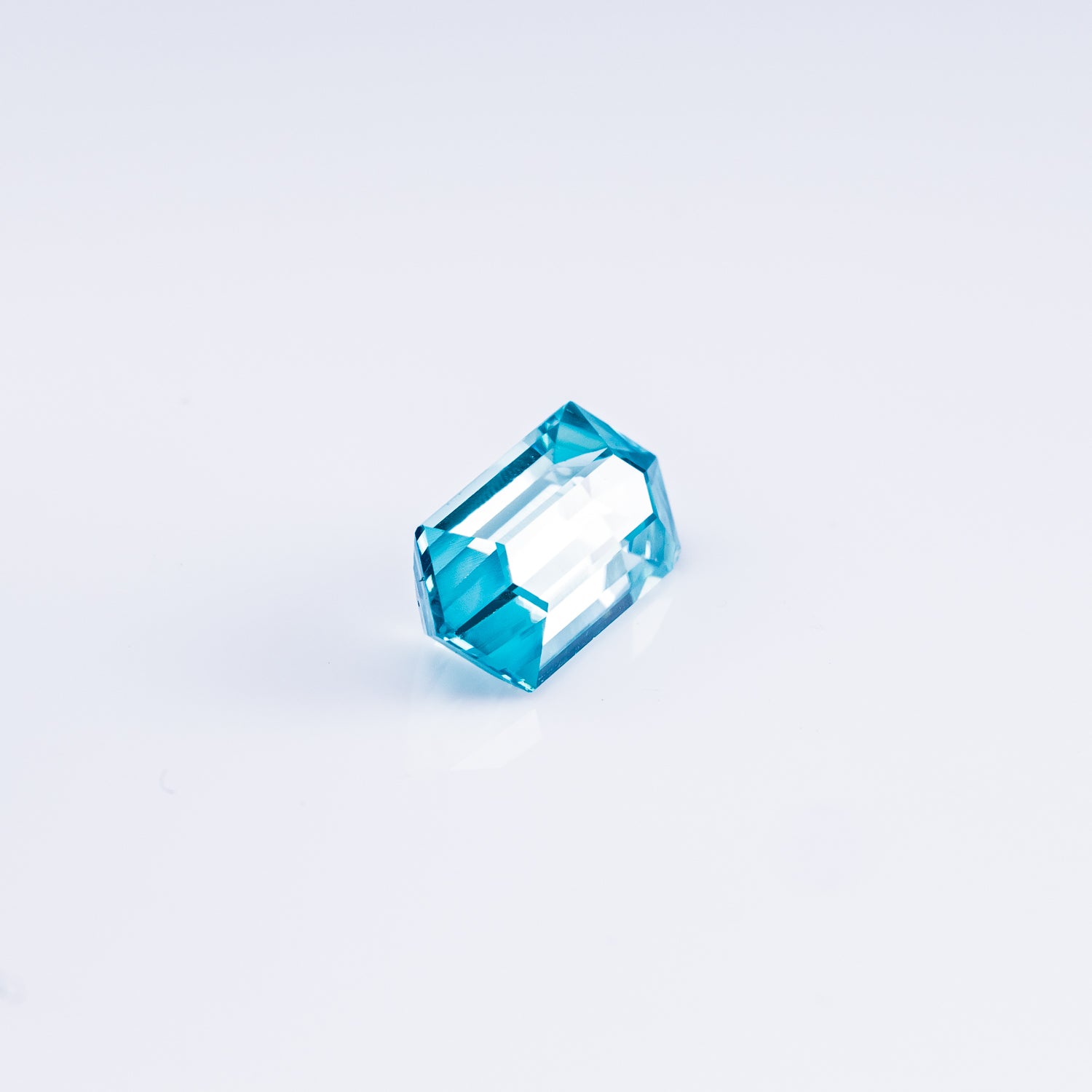 "HIKA" - ELONGATED HEXAGON-CUT BLUE ZIRCON-2