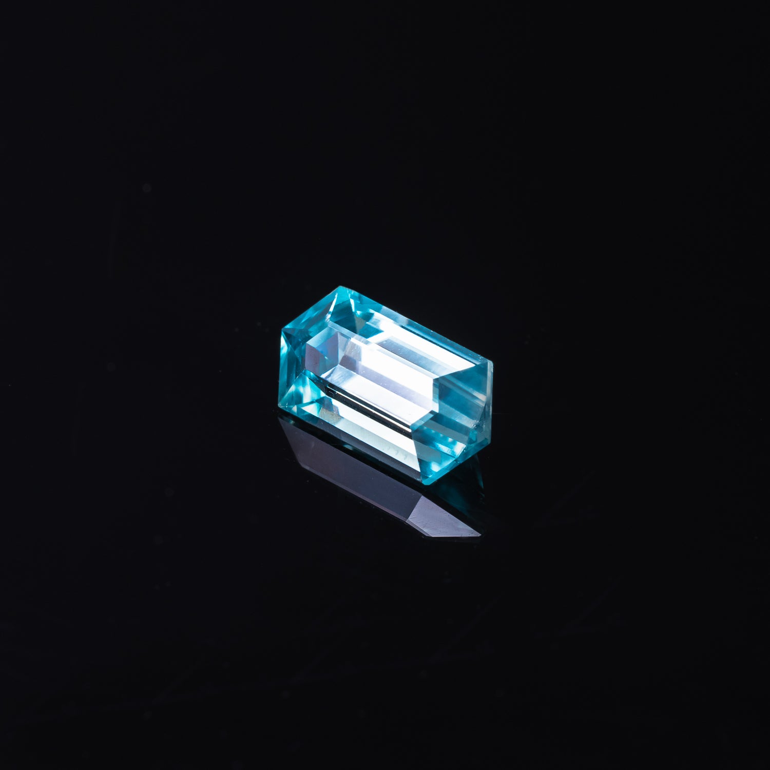 "HIKA" - ELONGATED HEXAGON-CUT BLUE ZIRCON-5