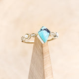 "BIANCA" - BRIDAL SUITE - KITE CUT TURQUOISE ENGAGEMENT RING WITH PEARLS & DIAMOND ACCENTS-18