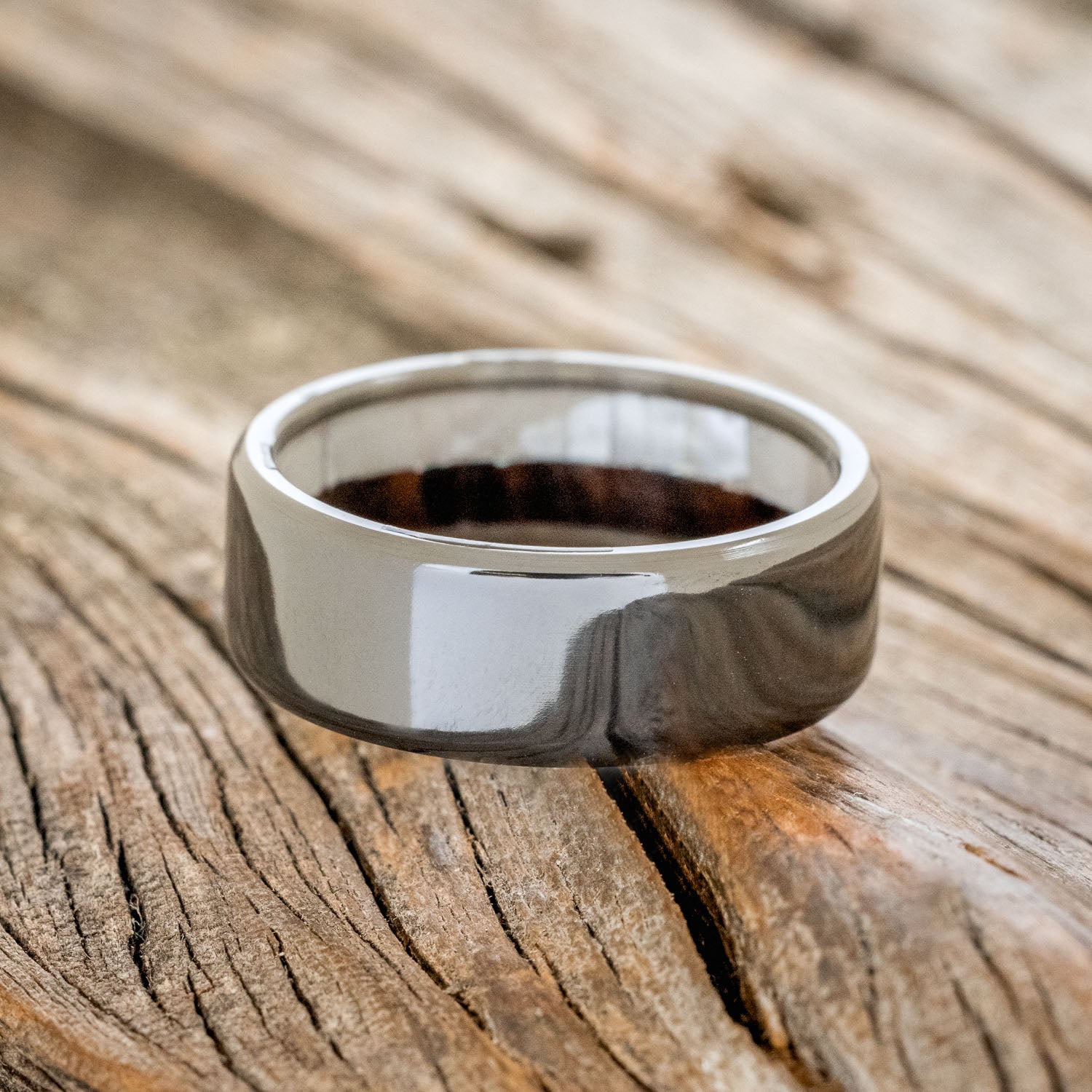 MOTHER OF PEARL & IRONWOOD WEDDING RING-6