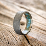 HAMMERED WEDDING BAND WITH PATINA COPPER LINING-7