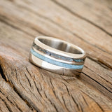 "COSMO" - TURQUOISE & PATINA COPPER WEDDING BAND