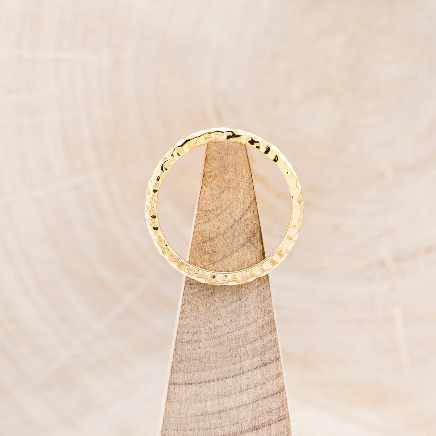 DAINTY GOLD STACKING RING WITH HAMMERED FINISH-3