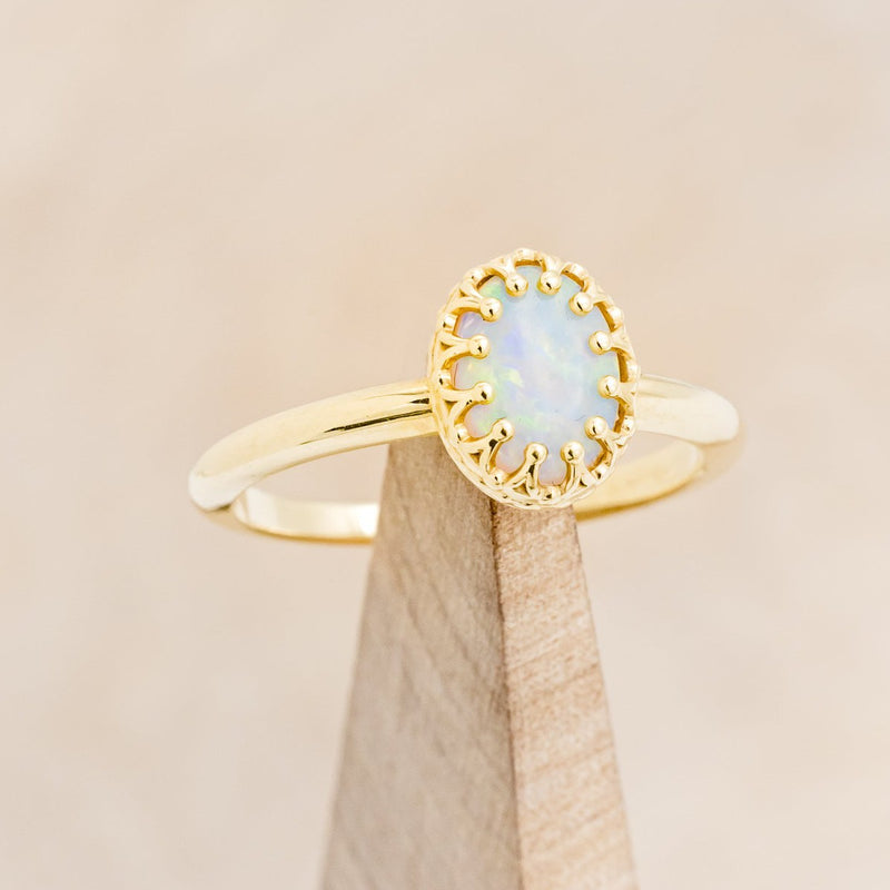 CROWN STYLE OPAL SOLITAIRE ENGAGEMENT RING-1