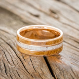 "RIO" - WHISKEY BARREL OAK & ANTLER WEDDING RING-3